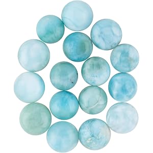 Gemkora 20pcs Larimar Cabochons Gemstone Crystals, Wholesale Bulk Lot, Wire Wrapping, Natural Stones, Jewelry Making Supplies