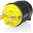 Journeyman-Pro 2711 30 Amp, 125/250 Volt, NEMA L14-30P, 3P, 4W, Locking Plug Connector, Black Industrial Grade, Grounding 7500 Watts Generator Rating (L14-30P (Male Plug))