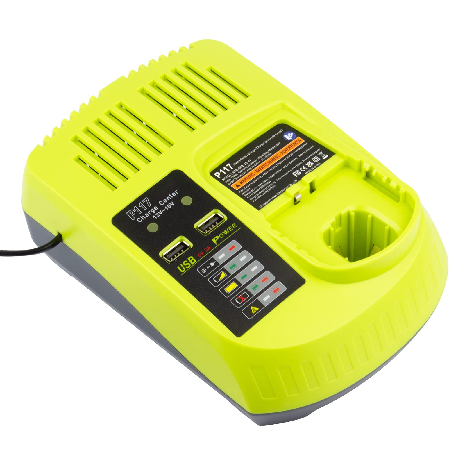 ASUNCELL P117 Dual Chemistry Battery Charger for Ryobi 12V-18V One+ Plus NiCd NiMh Lithium Battery P102 P103 P104 P105 P106 P107 P108 P109 P122 Rechargeable Battery