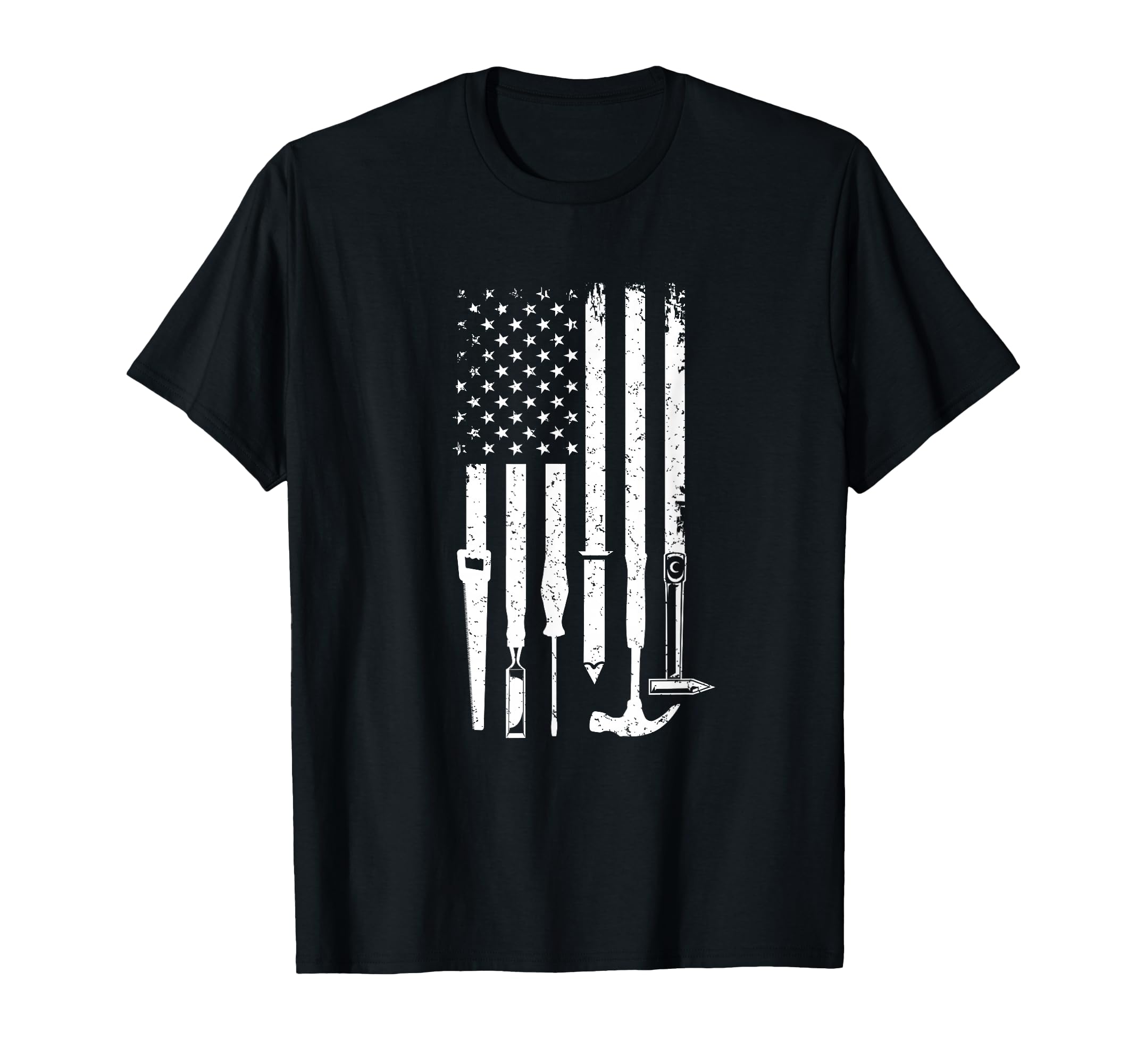 Carpentry Tools American Flag - Woodworker Carpenter T-Shirt