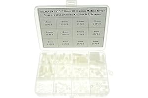 MCMASKE 300PCS OD 5mm ID 3.2mm Nylon Round Unthreaded Spacers Standoffs Assortment Kit, Wall Plate spacers for M3 Screws,Clearance Spacers(White)