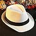 Ayliss Straw Panama Hat Short Brim Trilby Fedoras for Women/Men,White