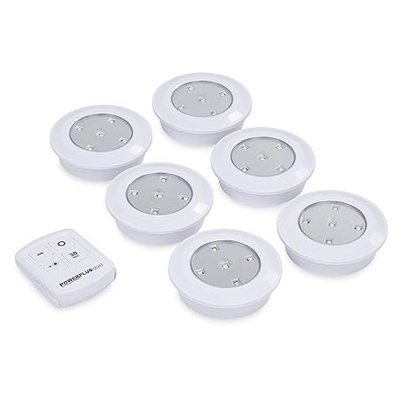 Powerplus 6 LED Einbauleuchten Unterbaulampen Spotlight Lampe Fernbedienung