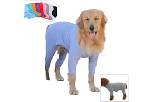 Lovelonglong Four Feet Dog Lightweight Pajamas, Pure Cotton Dog Jumpsuits 4 Legs Dog Onesies T-Shirt Stylish PJS Puppy Costume for Large Medium Small Dogs Gray XXXXL