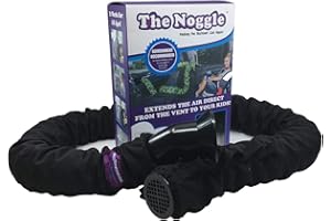 NOGGLE, 8ft - Kids Personal Air Conditioning System, Made in USA, Directs Cool Air to Children in The Backseat - Air Conditioning Vent Hose for Vehicles, Making The Back Seat Cool Again - Black