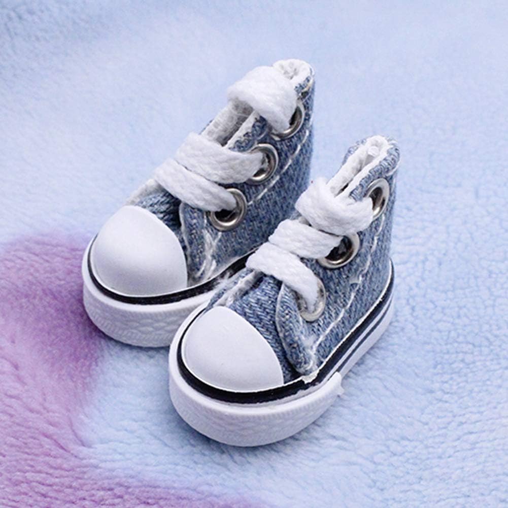 Doll Shoes 1 Pair DIY Toy Accessories Canvas Sneakers Baby Girl Boy Gift Fashion Mini Lace Up Handmade Joint Toy