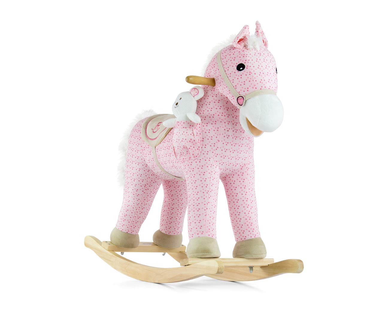 Milly Mally Pony Soft Rocking Horse with a Teddy Bear (Pink)