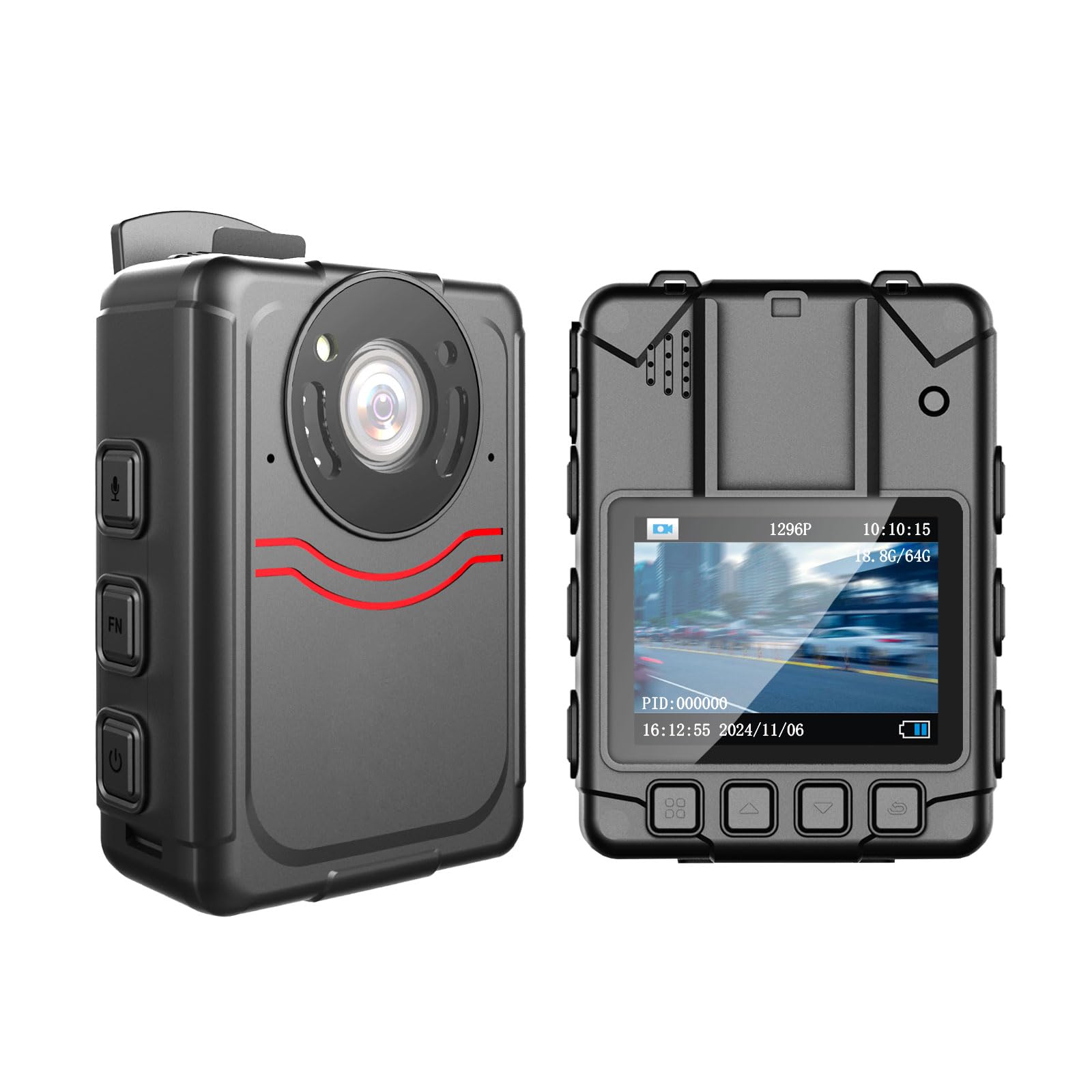 Photo 1 of TAMEIVISUA 1296P HD Police Body Camera,64G Memory,Night Vision,14Hours Recording,2-Inch Display,Body Cameras with Audio and Video Recording,Law Enforcement Recorder,Security Guards,Personal Use