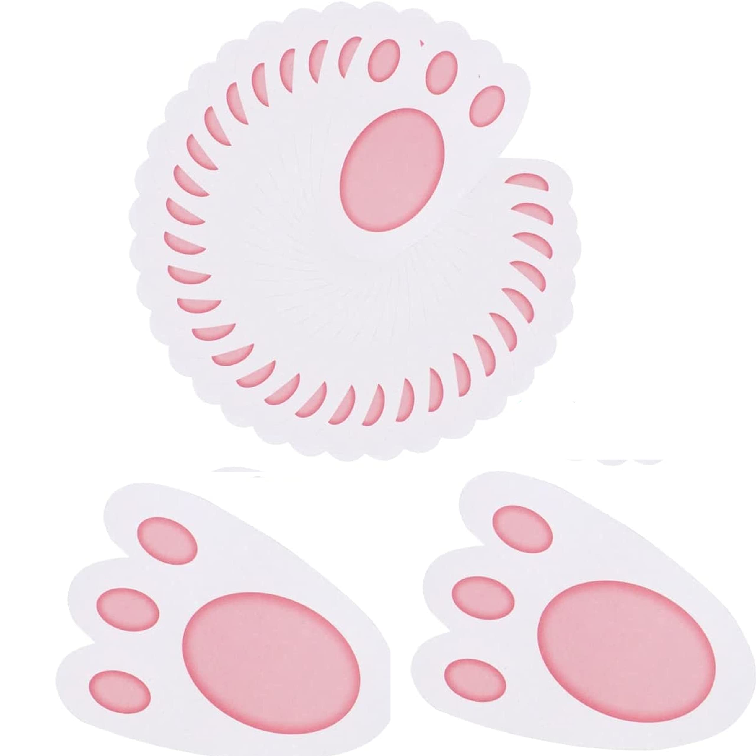 SRVertex 30PCs Easter Bunny Footprints, Rabbit Feet for Kids Easter Party Game Ideal for Easter Egg and Treasure Hunt Game Size-11cm