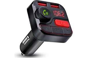 XTREME DIGITAL LIFESTYLE ACCESSORIES Monster Bluetooth FM Transmitter for Car Cigarette Lighter, Bass Boost, Track Back/Forward, Volume, Play/Answer Buttons, Micro SD Card Slot, Microphone, 2 USB Chargers, Google Voice & Siri Compatible