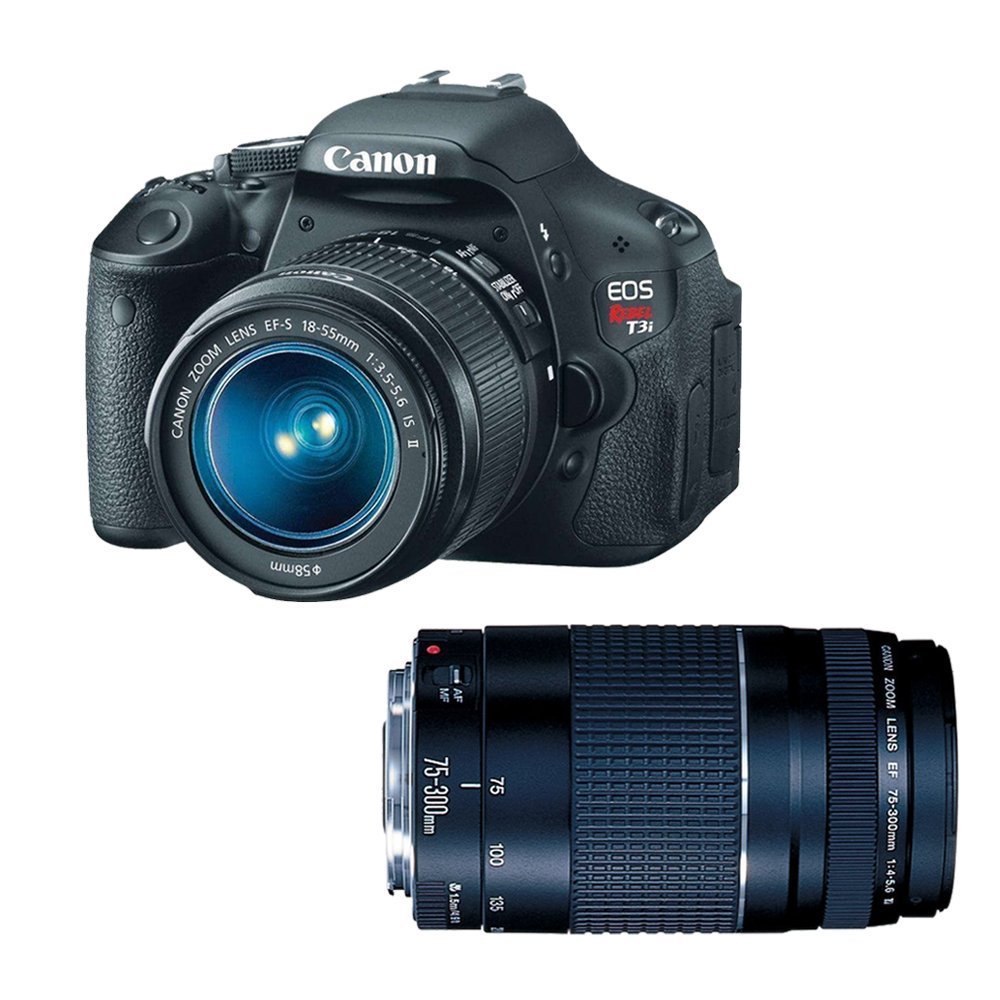 Amazon.com : Canon EOS Rebel T3i Digital SLR Camera with 18-55mm and  75-300mm Lenses (discontinued by manufacturer) : Camera & Photo