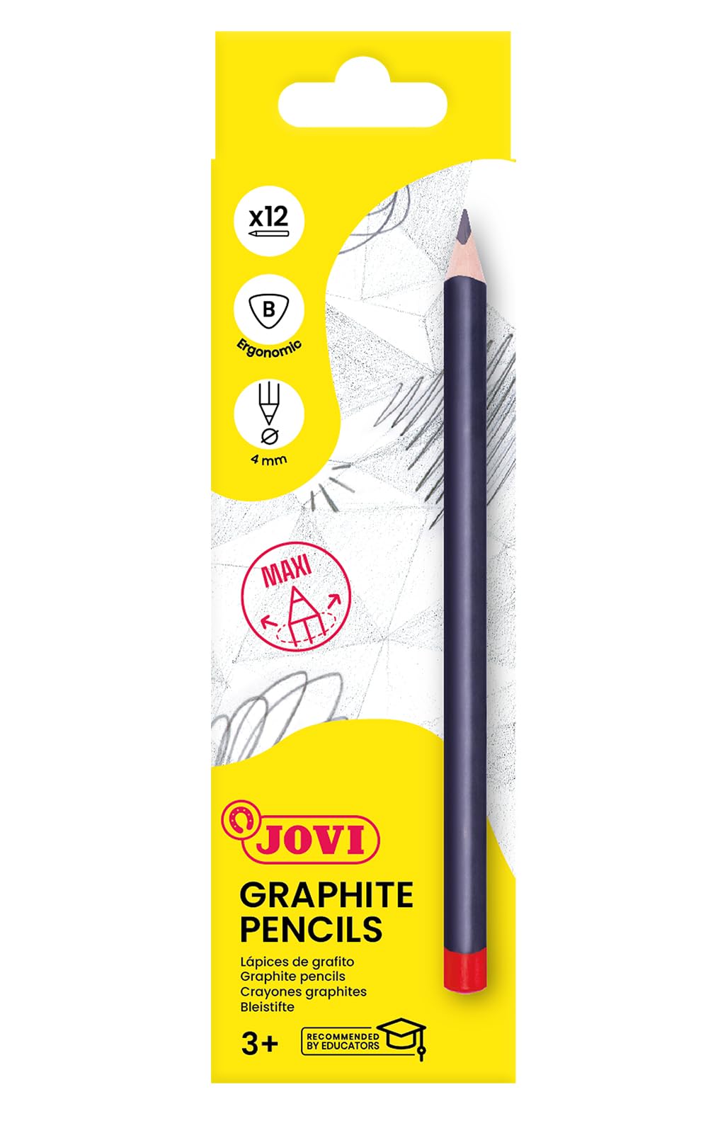 Jovi 738/12 B Graphite Pencil Case, Pack of 12, Single