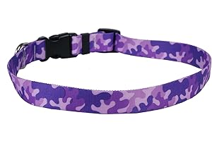 Yellow Dog Design Camo Purple Dog Collar 3/8" Wide and Fits Neck 4 to 9"