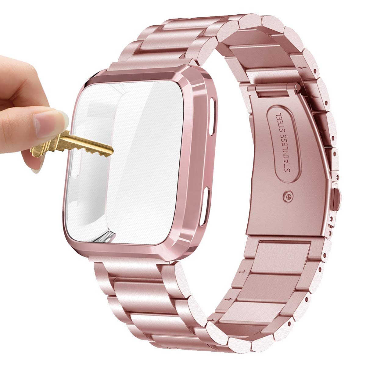 rose gold fitbit versa band