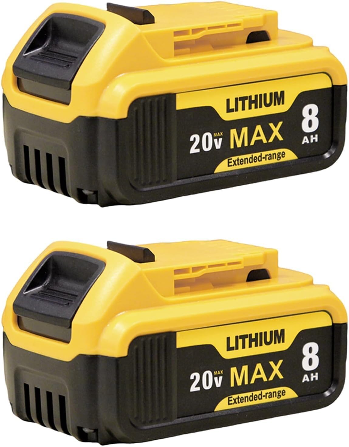 Photo 1 of *PARTIAL SET - ONLY 1*
JAUKIST Replacement for Dewalt 20V Max Battery: 8.0Ah Replace Battery Compatible with Dewalt 20V Cordless Power Tools DCB200 DCB206 DCB207 DCB206 DCB203 DCB204 2Pack
