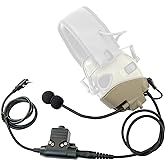 TSVISIONCORE Microphone & PTT for Howard Leight Impact Sports Noise Cancelling Headphones Airsoft(Tan)