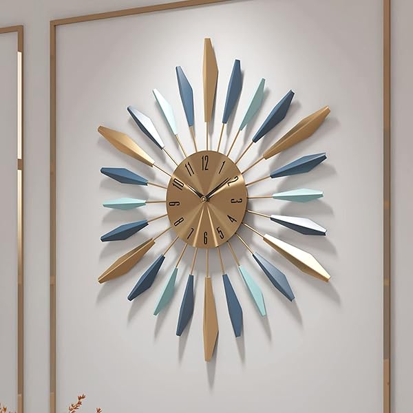 YISITEONE 28 INCH LARGE WALL CLOCK METAL DECORATIVE,...