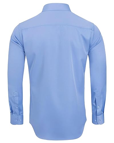 Alimens & Gentle Dress Shirts Blue Long Sleeve Wrinkle Free Stretch Button  Down Shirt with Pocket for Office Wedding Homecoming in Saudi Arabia |  Whizz 121177981011