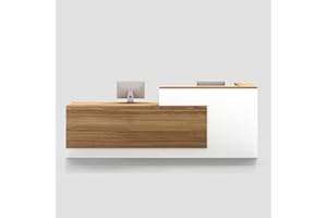 YTElantivo L-Shaped Reception Desk with Counter and Lockable Drawers and Storage,Modern Front Desk Reception Counter for Checkout, Lobby, Beauty Salon