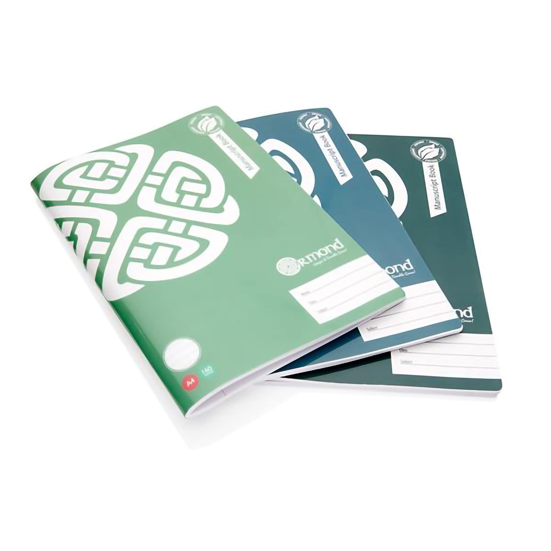 Premier Stationery Ormond A4 Manuscript Books with Durable Cover. 160 White, Ruled Pages. Assorted Colours. Pack of 3.