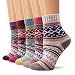 Ambielly Winter Women Socks 5 Pairs Vintage Style Knit Wool Casual Socks Thick Warm Colorful Socks (SD10004A) primary