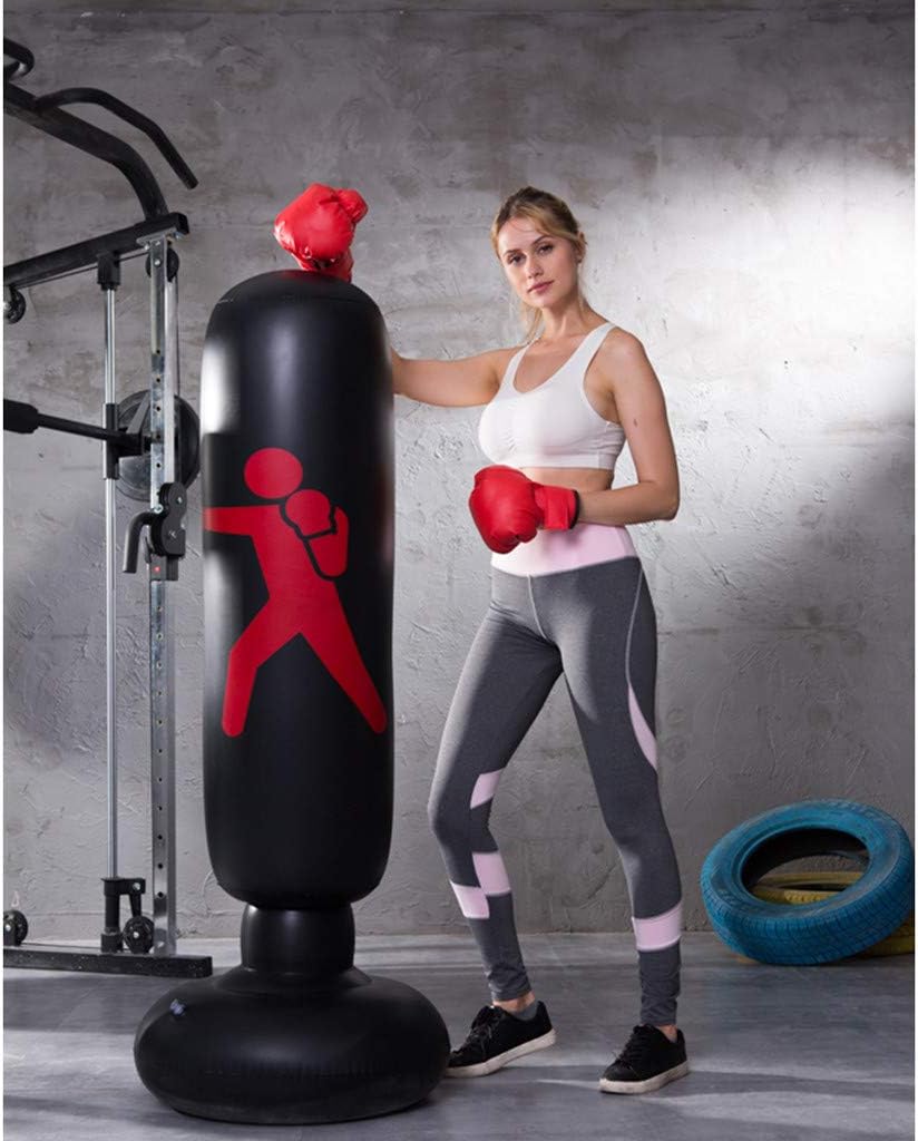 Inflatable Punching Bag For Kids Und Adults Beginner, 160 x 65cm Fitness Bags Freestanding Boxing Bags Sport Training Bag Stress Relief Target Sandbag Home Toys,Soft Texture