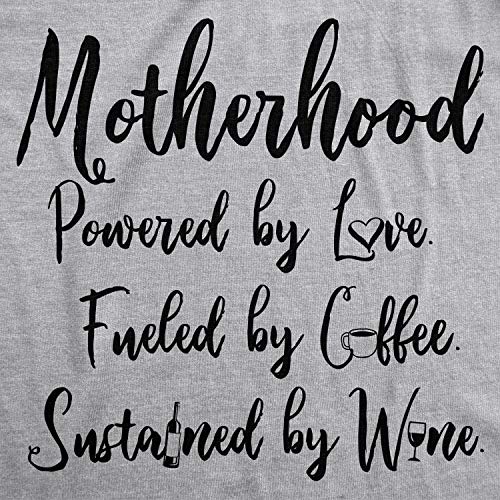 Womens-Motherhood-Powered-by-Love-Fueled-by-Coffee-Sustained-by-Wine-Tshirt