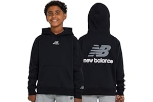 New Balance Boys Hoodie – Premium Comfy Cotton Blended Fleece Classic Pullover Sweatshirt for Kids, Sizes 4-20