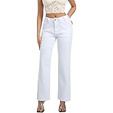 Myzellia Women's Straight Leg Petite Jeans High Waisted Stretchy Cropped Denim Ankle Pants