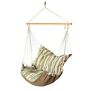 Slack Jack Cushion Fabric Swing (Brown, Green and White)