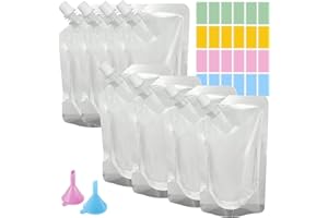 Dawnzen 8 x 16oz Discreet Plastic Flask Kit Liquor Bag to Sneak Booze Disguised Smuggle Alcohol on Cruise For Bringing Wine D