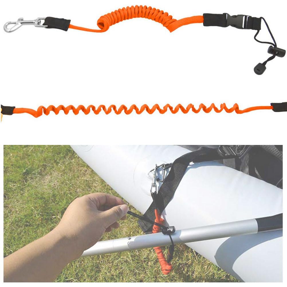zalati Kayak Paddle Leash Safety Elastic Canoe Paddle Rope with Snap Buckle and Drawstring for Canoeing Boating Surfing Game