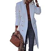 IDEALSANXUN Long Wool Coats for Women Fall Winter Trench Coat Double Breasted Dressy Jackets