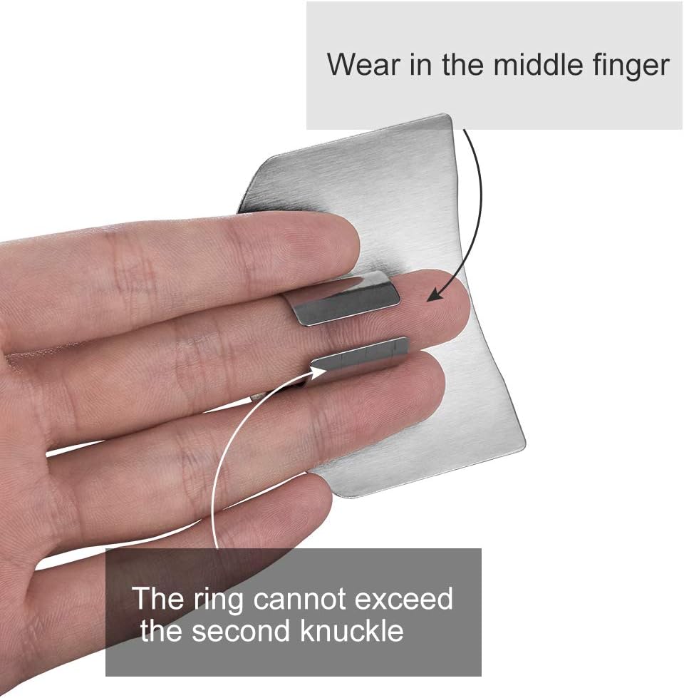 Jupswan Stainless Steel Finger Guards for Cutting Knife Cutting Protector Kitchen Tool Guard Finger Protector Avoid Hurting When Slicing and Chopping 2 Pack: Kitchen & Dining