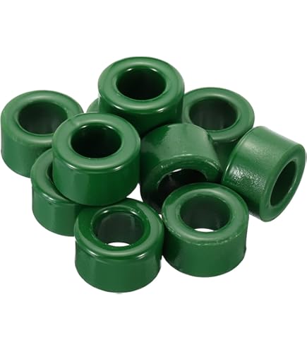 YOKIVE 10 Pcs Toroid Core, Ferrite Chokes Ring Iron Powder Inductor Ferrite Rings Good For Power Transformers Yellow White 33 7mm X 19 3mm X 11 3mm