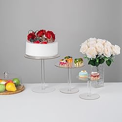 KVMORZE Acrylic Cake Stand, Clear Round Cupcake