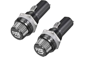 uxcell Screw Cap Panel Mounted 6 x 30mm Fuse Holder AC 125V/15A 250V/10A Black 2Pcs