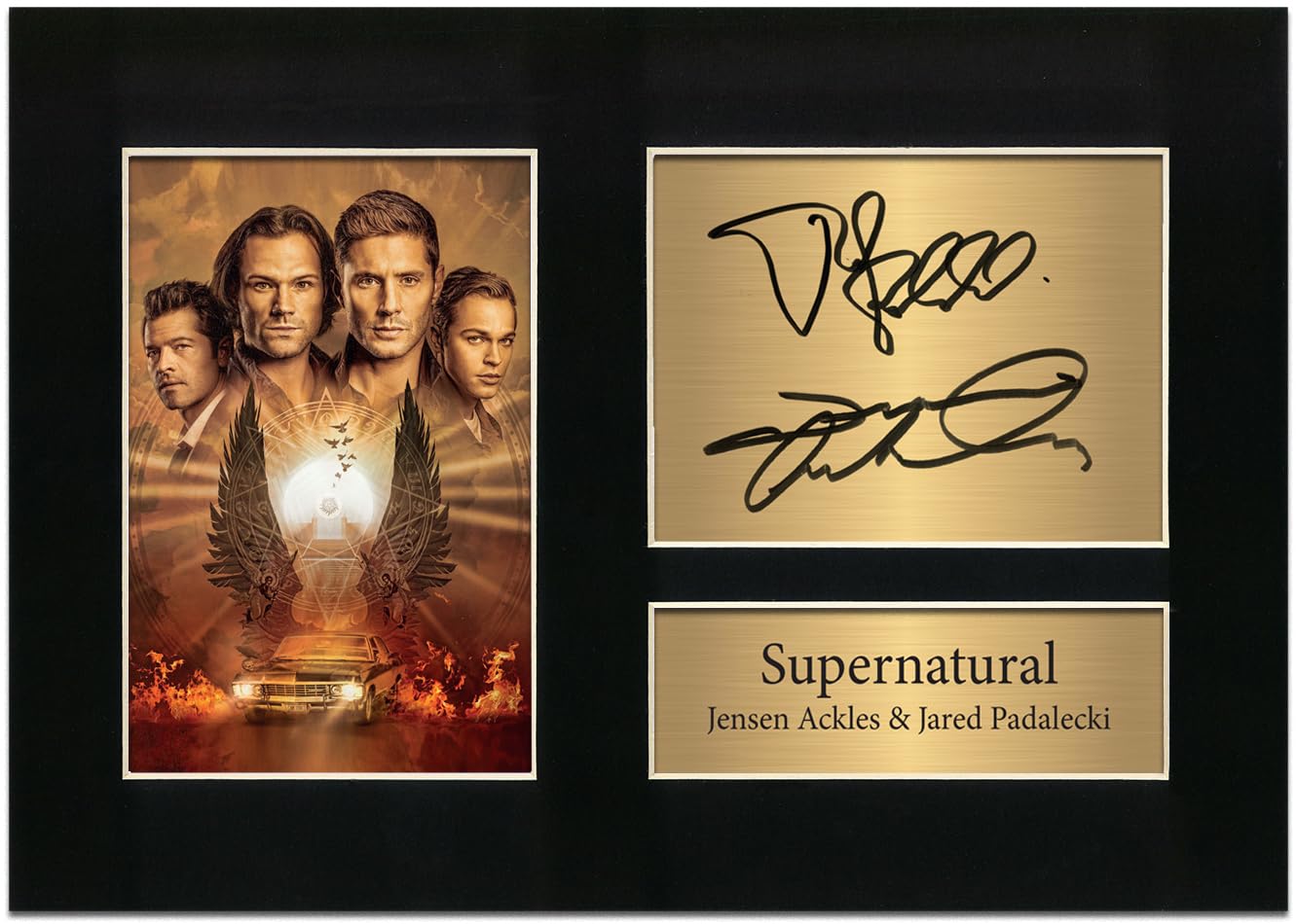 Zulu Image Supernatural Jensen Ackles Jared Padalecki A4 Printed Autograph Photo Reproduction Print Picture Display No7, Black