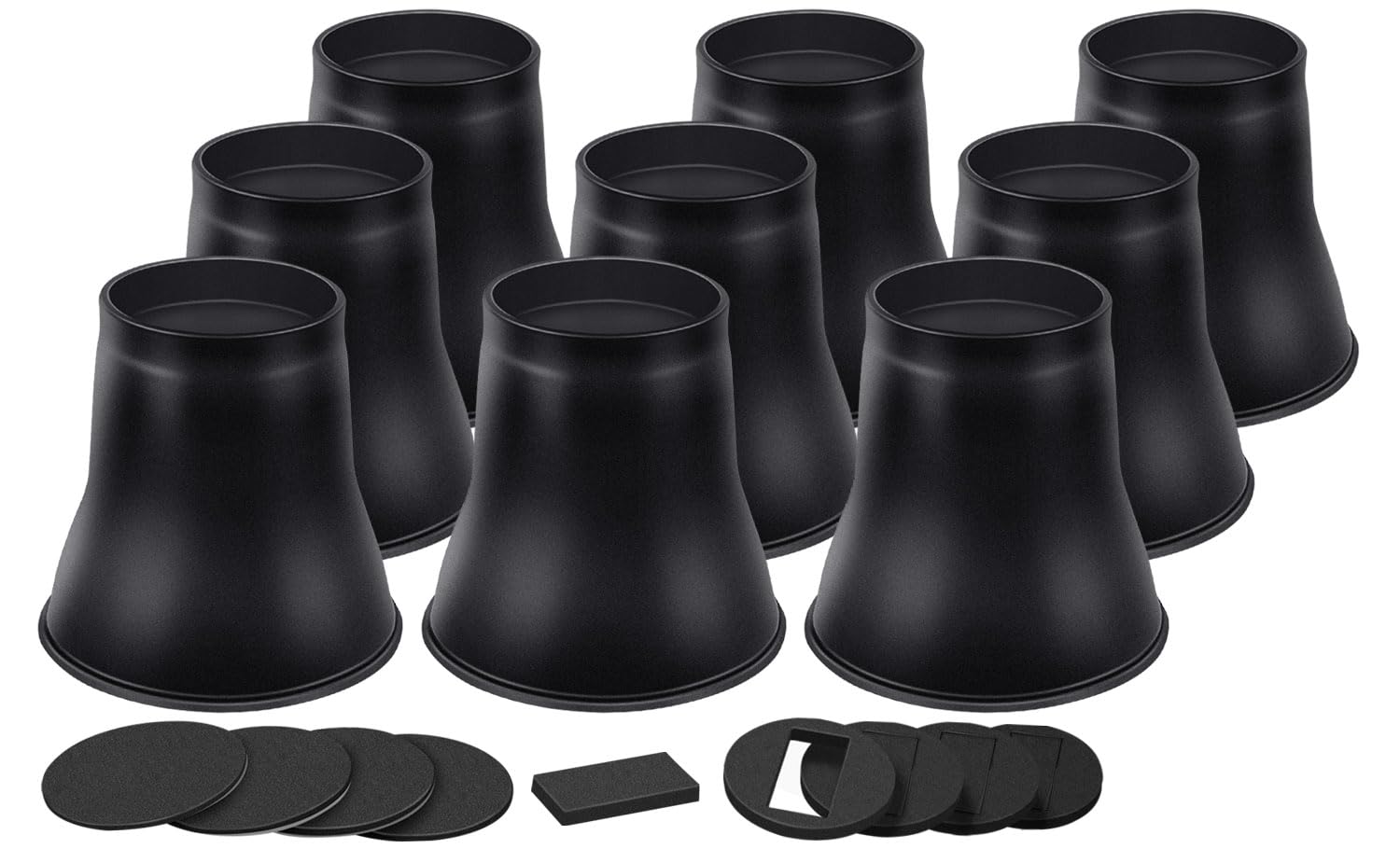 Photo 1 of ANNKUT Bed Risers 6 Inch Heavy Duty, Round Furniture Risers for Bed Desk Table Sofa Couch?Bed Lifts Risers, Support up to 6000 Lbs(9 Pack Black)