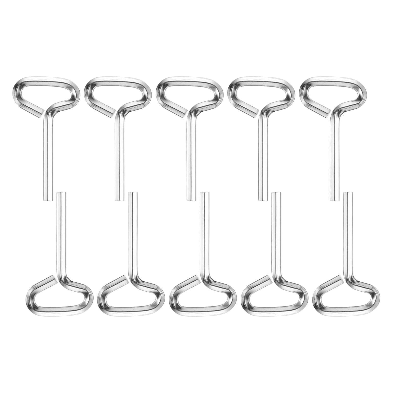PATIKIL 7/32" Standard Hex Dogging Key, 10 Pack Solid Steel Wrench Door Key with T-Shaped Full Loop for Crash Bar, Push Bar Emergency Exit Devices, Silver