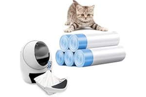 Ferypet 100 Packs Cat Litter Bags with Drawstring, Compatible with Litter-Robot 3/4 Cat Litter Box, Replacement Waste Bags Eplacement Liners Waste Bags