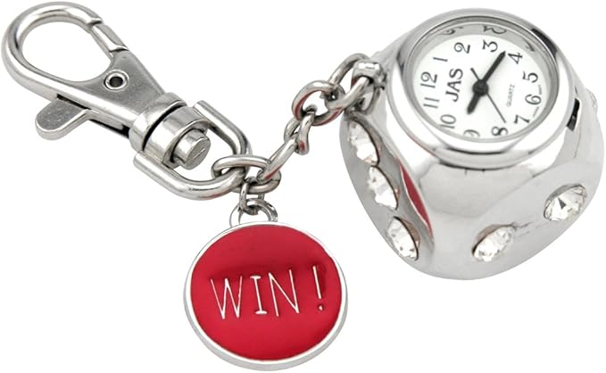 Amazon Co Jp 輝くサイコロのノベルティーチャーム キーホルダー時計 腕時計