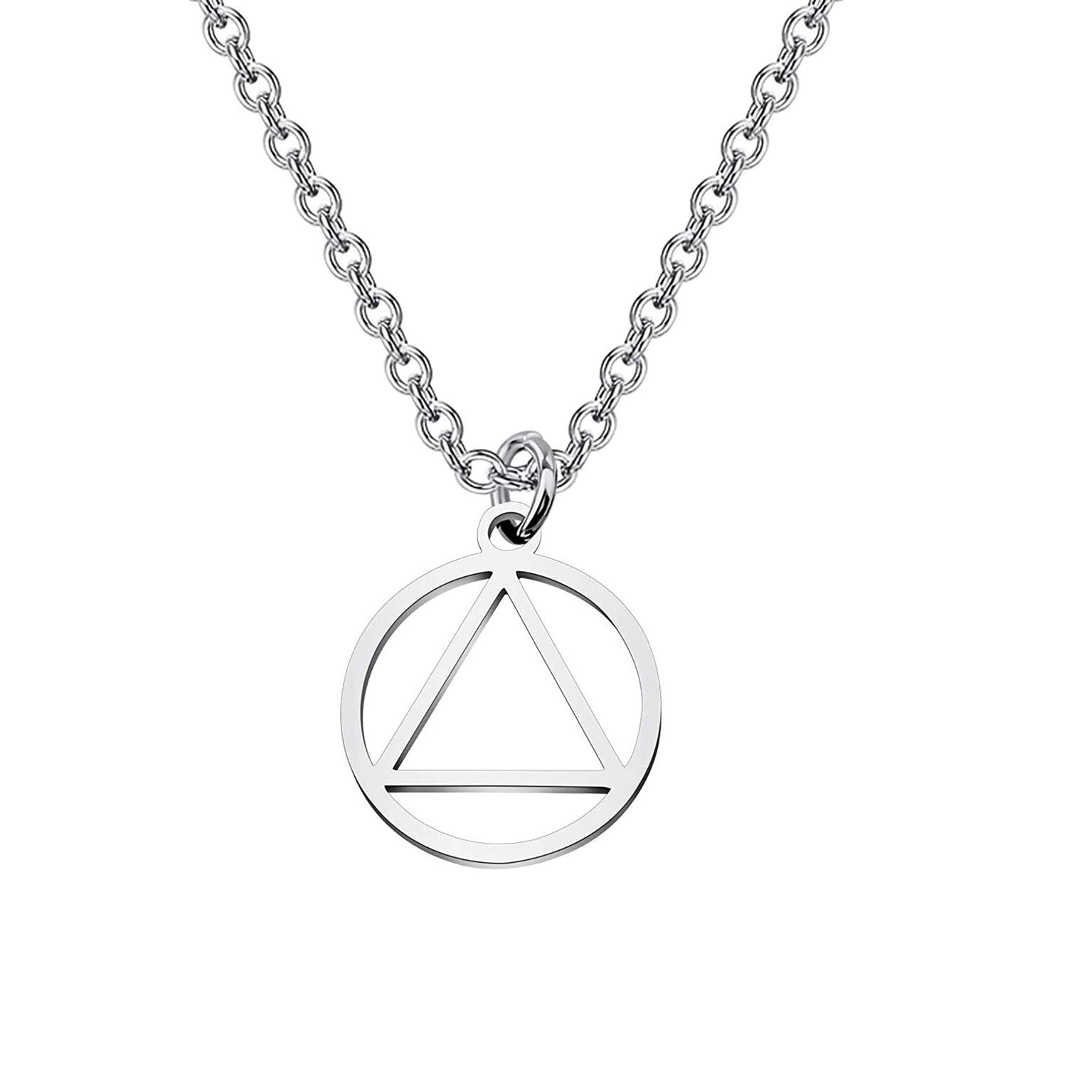 Serenity Prayer AA Recovery Necklace Keychain Serenity Courage Wisdom Sobriety Gift (1.5cm)