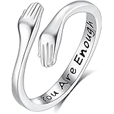 INFUSEU 925 Sterling Silver Hug Love Rings for Women Girls Cute Gifts for Her