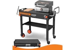 AOKEMAi Grill Cart for Blackstone Griddle, Sturdy Grill table, Blackstone Stand for 22 inch with Caddy, Blackstones Griddle Table with Wheels, Griddles Table Ninja Grill Stand for Tailgating, Camping