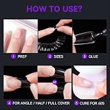 gelike ec Medium Almond Nail Tips 240 pcs 10 sizes Soft Gel Tips view 7