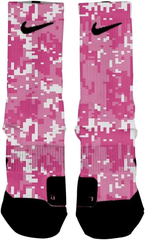 Breast Cancer Digital Camo Custom Elite Socks