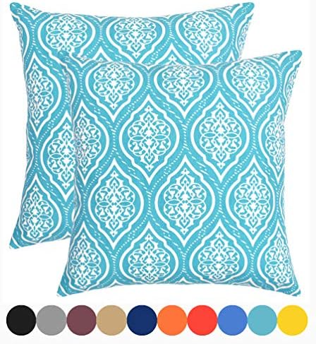 Urban Style Decor Decorative Throw Pillow Cover Cushion Cover Pillow Cases 18 x 18, Set of 2, Turquoise