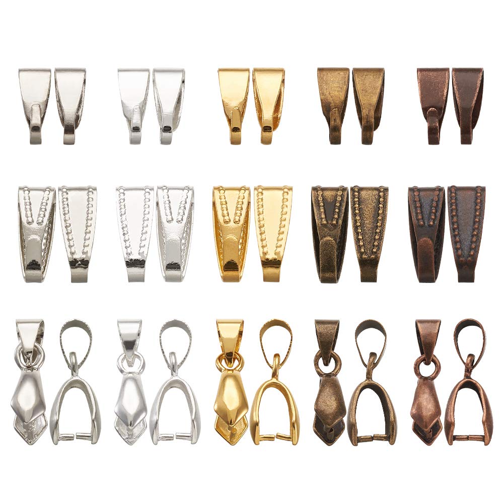 Craftdady 30pcs Pinch Clip Bail Clasps with 450Pcs Snap On Bail Hook Dangle Charm Pendant Connectors for Jewelry Making — image 1