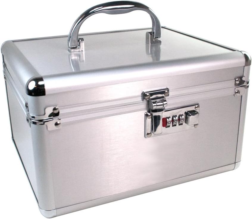 GMS Medication and Security Lock Box to Securely Store Prescriptions, Pills, Vials and Medications - New and Improved All Metal Locks - Key or Combination Locking Option (Combination Lock)
